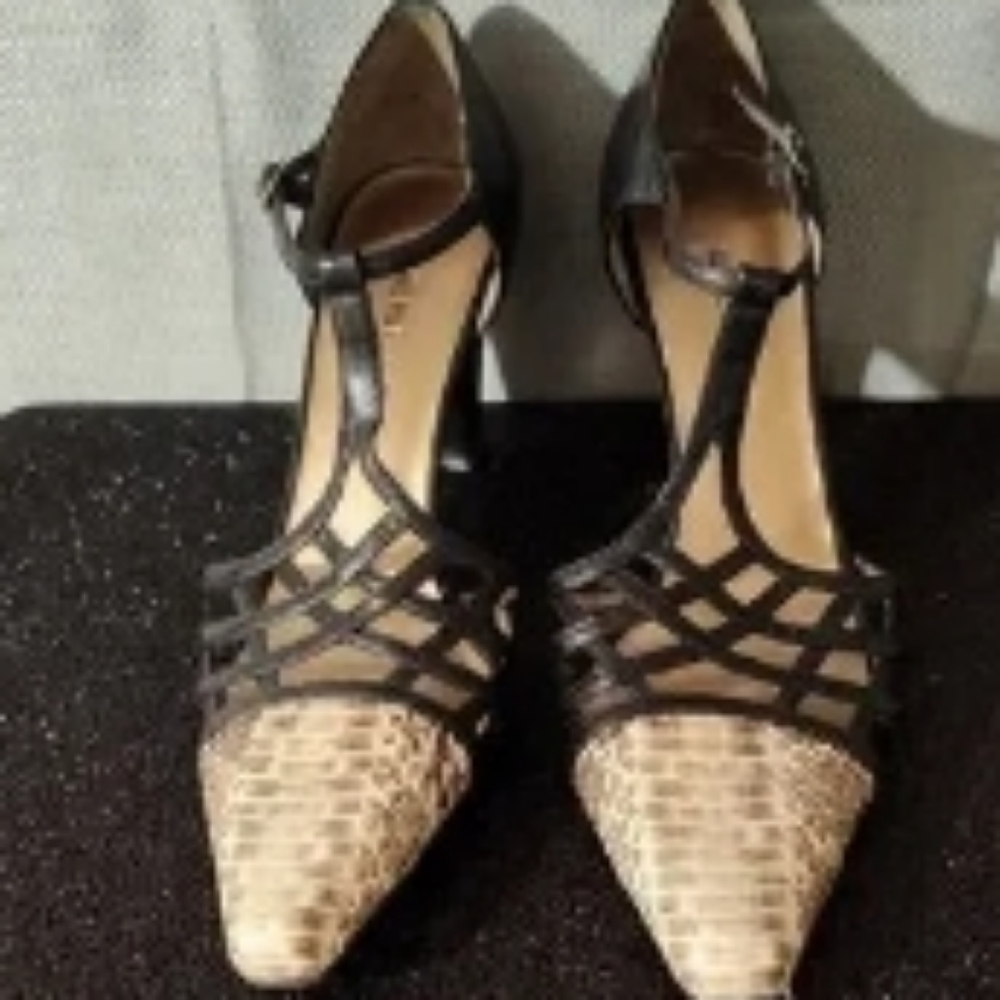 Chic Black and Tan Heels